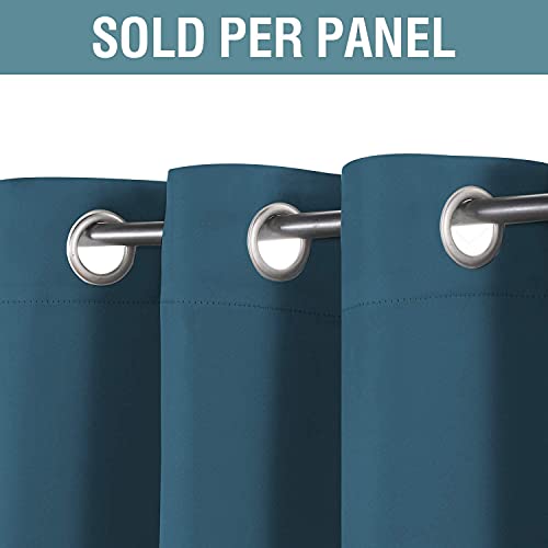H.VERSAILTEX Blackout Curtain for Living Room Thermal Insulated Window Treatment Curtain Extra Long 45 inch Length Energy Saving Solid Grommet Top Blackout Drape, One Panel, Dark Teal