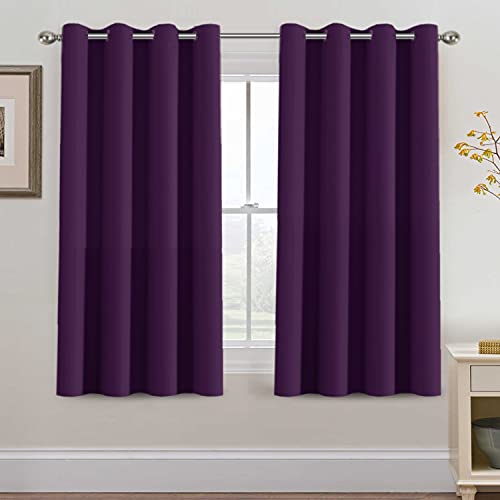 H.VERSAILTEX Blackout Curtain for Living Room Thermal Insulated Window Treatment Curtain Extra Long 54 inch Length Energy Saving Solid Grommet Top Blackout Drape, One Panel, Plum Purple