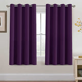H.VERSAILTEX Blackout Curtain for Living Room Thermal Insulated Window Treatment Curtain Extra Long 54 inch Length Energy Saving Solid Grommet Top Blackout Drape, One Panel, Plum Purple