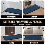 Bathroom Rug Tufted Bath Rug Bath Mat Non Slip Runner Rug 47" x 17" Extra Soft Thick Absorbent Shaggy Kitchen Rug Indoor Mat Washable Microfiber Bath Mat for Bathroom Living Room Fast Dry - Navy