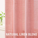PrimeBeau Linen Blended Grommet Sheer Curtains Set Of 2 Panels