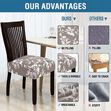 Chair Cover for Dining Room High Stretch Chair Seat Cover Removable Chair Seat Cushion Slipcovers Washable Kitchen Chair Cover Feature Soft Thick Bouncy Modern Style ( Taupe, Set of 4 )