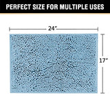 Microfiber Bath Rugs Chenille Floor Mat Ultra Soft Washable Bathroom Dry Fast Water Absorbent Bedroom Area Rugs, 17 x 24 - Inch, Sky Blue