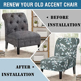 Armless Chair Slipcover High Stretch Accent Chair Cover Removable Chair Cover for Living Room Modern Furniture Protector with Elastic Bottom Thick Bouncy Modern Style, Machine Washable, Green