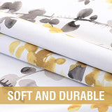H.VERSAILTEX Blackout Curtains for Living Room Darkening Thermal Insulated Panels 54 Inch Long Light Blocking Gromment Curtains/Drapes, Grey and Yellow Vintage Classical Floral Printing, 2 Panels