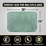 Bathroom Rug Tufted Bath Rug Bath Mat Non Slip Area Rug 24" x 36" Extra Soft Thick Absorbent Shaggy Kitchen Rug Indoor Mat Washable Microfiber Bath Mat for Bathroom Living Room Fast Dry - Aqua