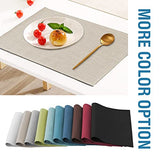 H.VERSAILTEX Linen Placemats Set of 4 Premium Solid Table Placemats for Dining Table Spill-Proof Waterproof Table Mats Heat-Resistant Kitchen Table Mats Washable, 12x18 inches, Taupe