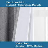 H.Versailtex 1 Panel Durable Thick Textured Linen Look Blackout Patio Door Grommet Curtain