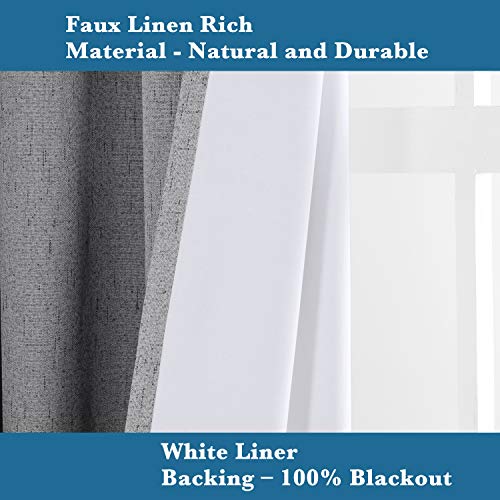 H.Versailtex 1 Panel Durable Thick Textured Linen Look Blackout Patio Door Grommet Curtain