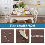 H.VERSAILTEX Linen Placemats Set of 6 Premium Solid Table Placemats for Dining Table Spill-Proof Waterproof Table Mats Heat-Resistant Kitchen Table Mats Washable, 12x18 inches, Chocolate