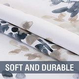 H.VERSAILTEX Blackout Kitchen Curtains Room Darkening Curtains Rod Pocket, Half Window Tier Curtains for Café, Laundry, Bedroom Bluestone and Taupe Classical Floral Printing (Each 32"x24", 2 Panels)
