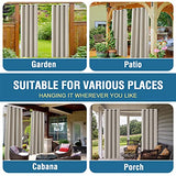 H.VERSAILTEX Indoor Outdoor Curtains for Patio Waterproof Stainless Steel Silver Grommet Thermal Insulated Blackout Outdoor Drapes for Deck/Gazebo, Stone, 52x95 Inch, 1 Panel