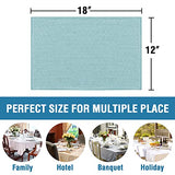 H.VERSAILTEX Linen Placemats Set of 4 Premium Solid Table Placemats for Dining Table Spill-Proof Waterproof Table Mats Heat-Resistant Kitchen Table Mats Washable, 12x18 inches, Aqua