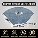 H.VERSAILTEX Toilet Rug Toilet Mats for Bathroom Curved Bath Mat Non Slip Corner Bath Rug Carpet for Toilet Extra Soft Thick Absorbent Contour Toilet Mat Washable, 20 x 38.5 inch - Stone Blue