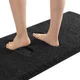 Bathroom Rug Tufted Bath Rug Bath Mat Non Slip Runner Rug 47" x 17" Extra Soft Thick Absorbent Shaggy Kitchen Rug Indoor Mat Washable Microfiber Bath Mat for Bathroom Living Room Fast Dry - Black