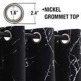 H.VERSAILTEX Blackout Curtains for Bedroom Foil Print Twig Tree Branch Thermal Insulated Grommet Curtain Drapes Light Blocking Thick Soft Window Curtains for Living 52 x 45 Inch Jet Black 2 Panels