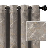 Luxury Velvet Curtains 84 Inches Long Thermal Insulated Blackout Curtains for Bedroom Foil Print Thick Soft Velvet Grommet Curtain Drapes for Living Room Vintage Home Decor, 2 Panels, Taupe