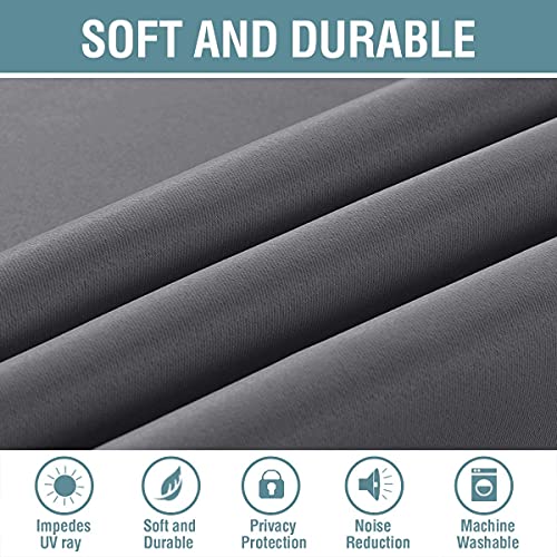 H.VERSAILTEX Blackout Curtain for Living Room Thermal Insulated Window Treatment Curtain Extra Long 54 inch Length Energy Saving Solid Grommet Top Blackout Drape, One Panel, Bluish Gray