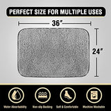 Bathroom Rug Tufted Bath Rug Bath Mat Non Slip Area Rug 24" x 36" Extra Soft Thick Absorbent Shaggy Kitchen Rug Indoor Mat Washable Microfiber Bath Mat for Bathroom Living Room Fast Dry - Dove Gray