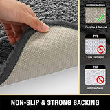 Bathroom Rug Tufted Bath Rug Bath Mat Non Slip Area Rug 20" x 32" Extra Soft Thick Absorbent Shaggy Kitchen Rug Indoor Mat Washable Microfiber Bath Mat for Bathroom Living Room Fast Dry - Grey