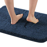 Bathroom Rug Tufted Bath Rug Bath Mat Non Slip Area Rug 17" x 24" Extra Soft Thick Absorbent Shaggy Kitchen Rug Indoor Mat Washable Microfiber Bath Mat for Bathroom Living Room Fast Dry - Navy