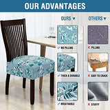 Chair Cover for Dining Room High Stretch Chair Seat Cover Removable Chair Seat Cushion Slipcovers Washable Kitchen Chair Cover Feature Soft Thick Bouncy Modern Style ( Aqua, Set of 2 )