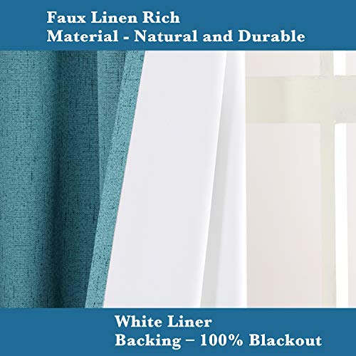 H.Versailtex 1 Panel Durable Thick Textured Linen Look Blackout Patio Door Grommet Curtain