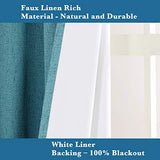 H.Versailtex 1 Panel Durable Thick Textured Linen Look Blackout Patio Door Grommet Curtain