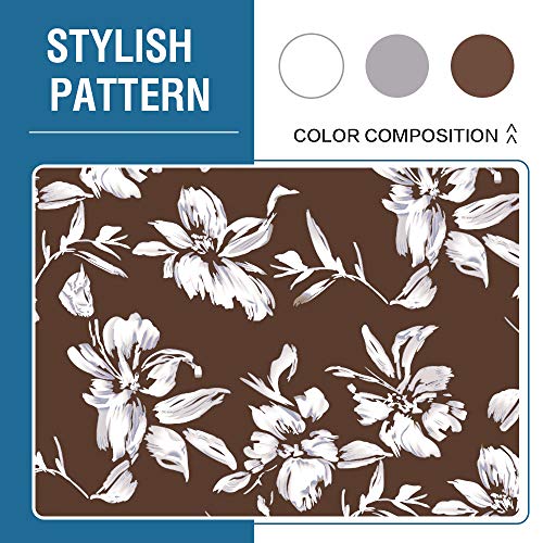 H.VERSAILTEX Stretch Bar Stool Cover Set of 6 Pub Counter Stool Chair Slipcover for Dining Room Cafe Height Side Chairs Feature Modern Floral Printed Design, Chocolate