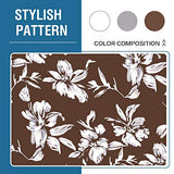 H.VERSAILTEX Stretch Bar Stool Cover Set of 6 Pub Counter Stool Chair Slipcover for Dining Room Cafe Height Side Chairs Feature Modern Floral Printed Design, Chocolate