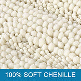 Bath Mats for Bathroom Non Slip Extra Thick Chenille Striped Bath Rug 24" x 36" Absorbent Non Skid Fluffy Soft Shaggy Rugs Washable Dry Fast Plush Mats for Indoor, Bath Room, Tub - Cream