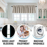 H.VERSAILTEX 100% Blackout Curtain Valances for Kitchen Windows/Bathroom/Living Room/Bedroom Thermal Insulated Rod Pocket Valances for Windows, 2 Pack, 52" x 18", Warm Taupe