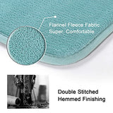 Bath Mat Memory Foam Set Bathroom Rug Set Flannel Velvety Bath Mat Luxury Extra Soft and Absorbent Non Slip Rugs for Bathroom/Bedroom Washable(Curved Set 24"x 36" Plus 20"x 24"U, Eggshell Blue)