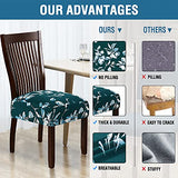 Chair Cover for Dining Room High Stretch Chair Seat Cover Removable Chair Seat Cushion Slipcovers Washable Kitchen Chair Cover Feature Soft Thick Bouncy Modern Style ( Dark Teal, Set of 6 )