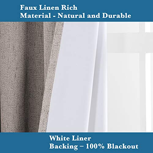 H.Versailtex 1 Panel Durable Thick Textured Linen Look Blackout Patio Door Grommet Curtain