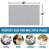 H.VERSAILTEX Linen Placemats Set of 4 Premium Solid Table Placemats for Dining Table Spill-Proof Waterproof Table Mats Heat-Resistant Kitchen Table Mats Washable, 12x18 inches, Grey