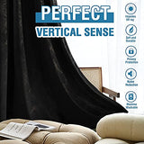 Luxury Velvet Curtains 108 Inches Long Thermal Insulated Blackout Curtains for Bedroom Foil Print Thick Soft Velvet Grommet Curtain Drapes for Living Room Vintage Home Decor, 2 Panels, Black