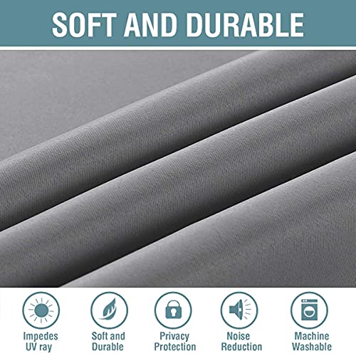 H.VERSAILTEX Blackout Curtain for Living Room Thermal Insulated Window Treatment Curtain Extra Long 54 inch Length Energy Saving Solid Grommet Top Blackout Drape, One Panel, Dove Gray