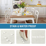 H.VERSAILTEX Linen Placemats Set of 4 Premium Solid Table Placemats for Dining Table Spill-Proof Waterproof Table Mats Heat-Resistant Kitchen Table Mats Washable, 12x18 inches, Ivory