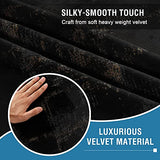 Luxury Velvet Curtains 108 Inches Long Thermal Insulated Blackout Curtains for Bedroom Foil Print Thick Soft Velvet Grommet Curtain Drapes for Living Room Vintage Home Decor, 2 Panels, Black