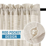 H.VERSAILTEX Linen Curtains 96 inches Long Natural Linen Blended Curtains for Living Room Burlap Linen Textured Curtains Light Filtering Rod Pocket Curtains Bedroom Curtains 2 Panel Sets, Ivory