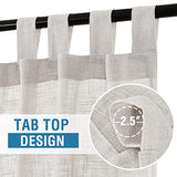 Linen Curtains Natural Linen Blended Curtains for Living Room Burlap Linen Textured Curtains Tab Top Curtains Elegant Energy Efficient Light Filtering Curtains (Set of 2, 52" x 108", Off White)