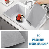 H.VERSAILTEX Linen Placemats Set of 4 Premium Solid Table Placemats for Dining Table Spill-Proof Waterproof Table Mats Heat-Resistant Kitchen Table Mats Washable, 12x18 inches, Grey