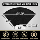 H.VERSAILTEX Toilet Rug Toilet Mats for Bathroom Curved Bath Mat Non Slip Corner Bath Rug Carpet for Toilet Extra Soft Thick Absorbent Contour Toilet Mat Washable, 20 x 38.5 inch - Black