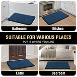 Bathroom Rug Tufted Bath Rug Bath Mat Non Slip Area Rug 17" x 24" Extra Soft Thick Absorbent Shaggy Kitchen Rug Indoor Mat Washable Microfiber Bath Mat for Bathroom Living Room Fast Dry - Navy