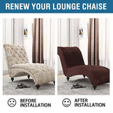 Chaise Lounge Cover Velvet Chaise Lounge Couch Cover High Stretch Chaise Lounge Slipcover Luxury Lounge Chair Cover for Living Room Soft Furniture Protector for Dog, Machine Washable, Chocolate