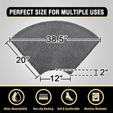 H.VERSAILTEX Toilet Rug Toilet Mats for Bathroom Curved Bath Mat Non Slip Corner Bath Rug Carpet for Toilet Extra Soft Thick Absorbent Contour Toilet Mat Washable, 20 x 38.5 inch - Grey