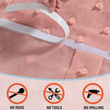 Linen Blended French Door Curtain Light Filtering French Door Blinds Privacy Tricia Window Covering Shade for Patio Door/Sidelight Door Tie Up Door Curtain, 26 x 68 Inch, 1 Panel, Pompom - Coral Pink
