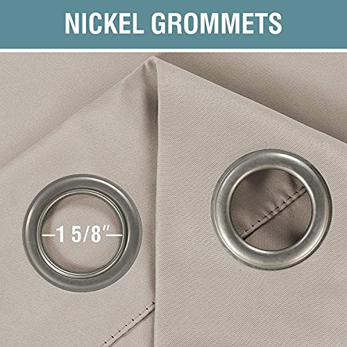 H.VERSAILTEX Blackout Curtain for Living Room Thermal Insulated Window Treatment Curtain Extra Long 54 inch Length Energy Saving Solid Grommet Top Blackout Drape, One Panel, Natural