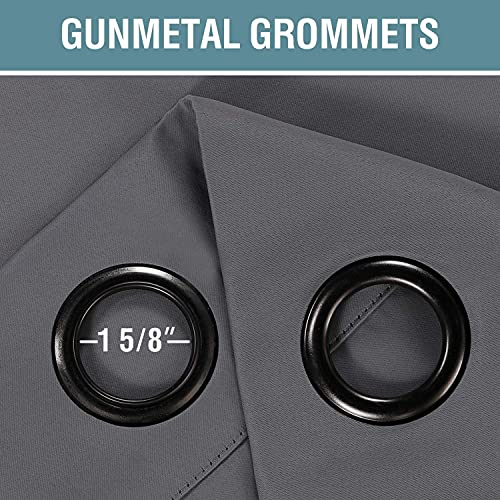 H.VERSAILTEX Blackout Curtain for Living Room Thermal Insulated Window Treatment Curtain Extra Long 54 inch Length Energy Saving Solid Grommet Top Blackout Drape, One Panel, Bluish Gray
